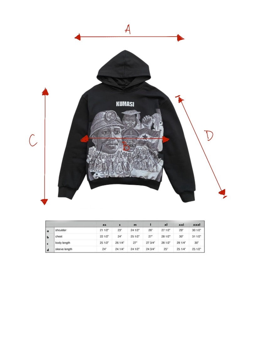 Kumasi Kill Klub "Cedi" Double-Layered Hoodie (Saturday Black)